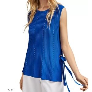 Ted Baker Jehsii Mixed-Knit Side-Tie Top Size 1 Ted